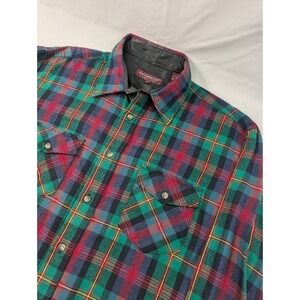 Vtg Anthony's Flannel Acrylic Shirt Men's XL Quilted Utility Gorpcore Blue Plaid